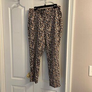 Banana Republic Womens Hayden Pant Animal Cheetah Print Pull On Size 12